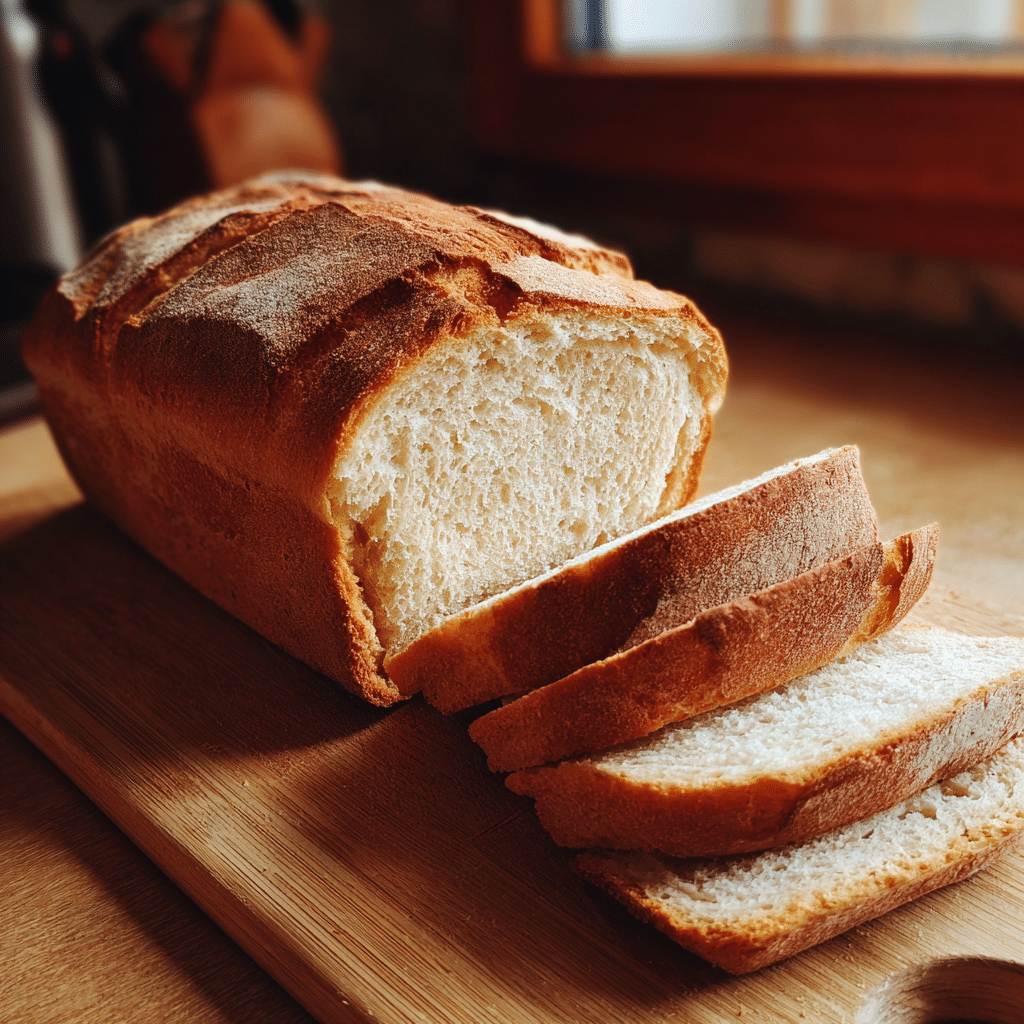 organic gluten-free sourdough bread sliced fresh on a board