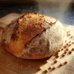 Chickpea flour sourdough bread fresh from oven