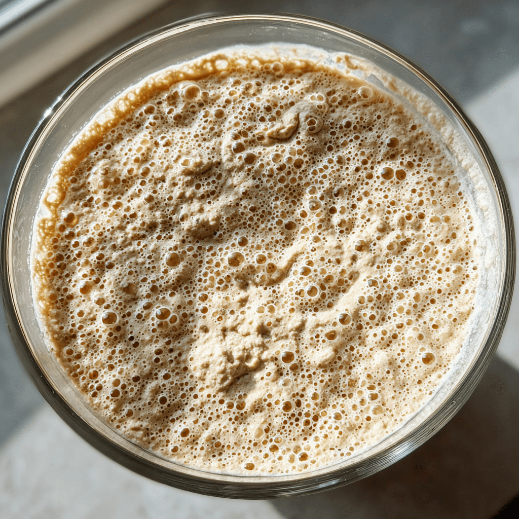 Chickpea flour sourdough starter fermentation