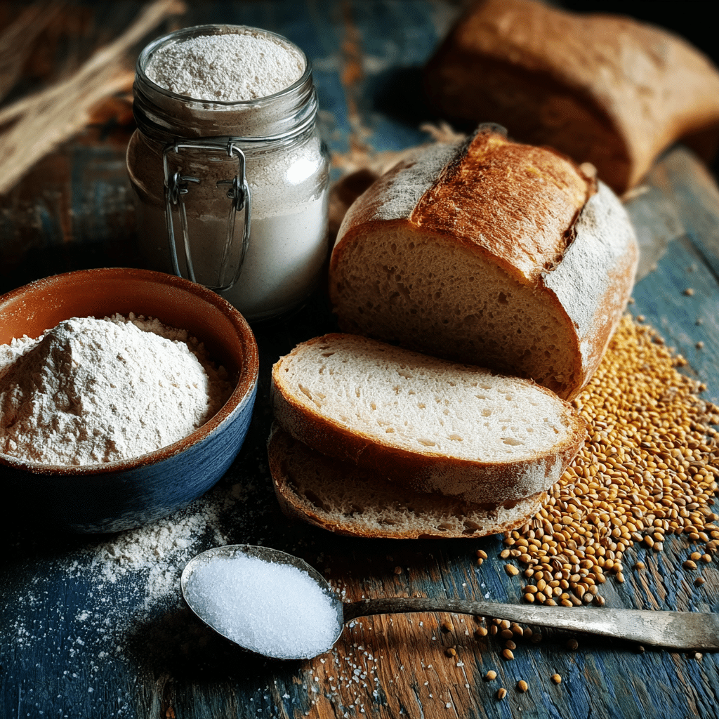 ingredients for organic gluten-free sourdough bread