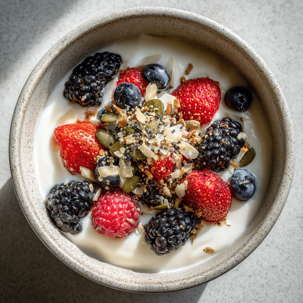yogurt-bariatric-seed-recipe-breakfast yogurt breakfast with bariatric seed recipe mix