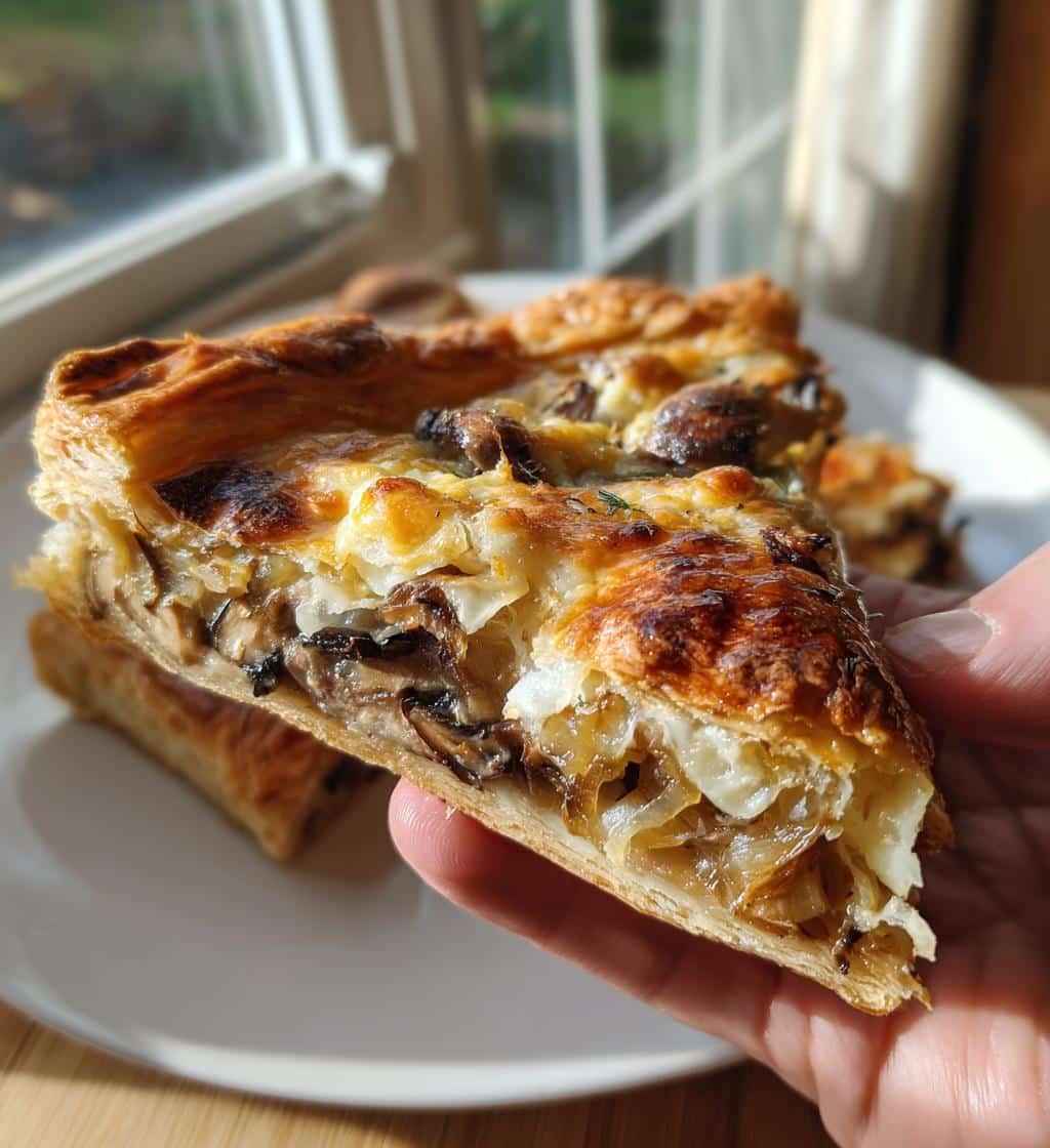 French Onion and Mushroom Tart with Gruyere Cheese - detail 1