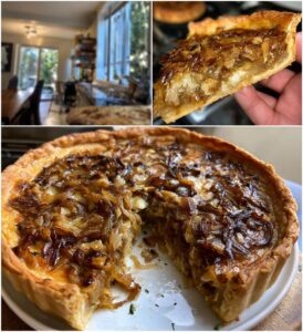 French Onion and Mushroom Tart with Gruyere Cheese