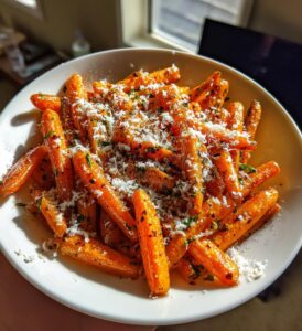 Hot Honey Parmesan Carrots