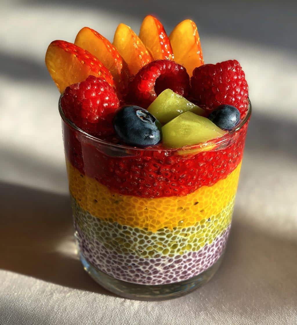 Rainbow Chia Pudding: 6 Colorful Layers of Joy