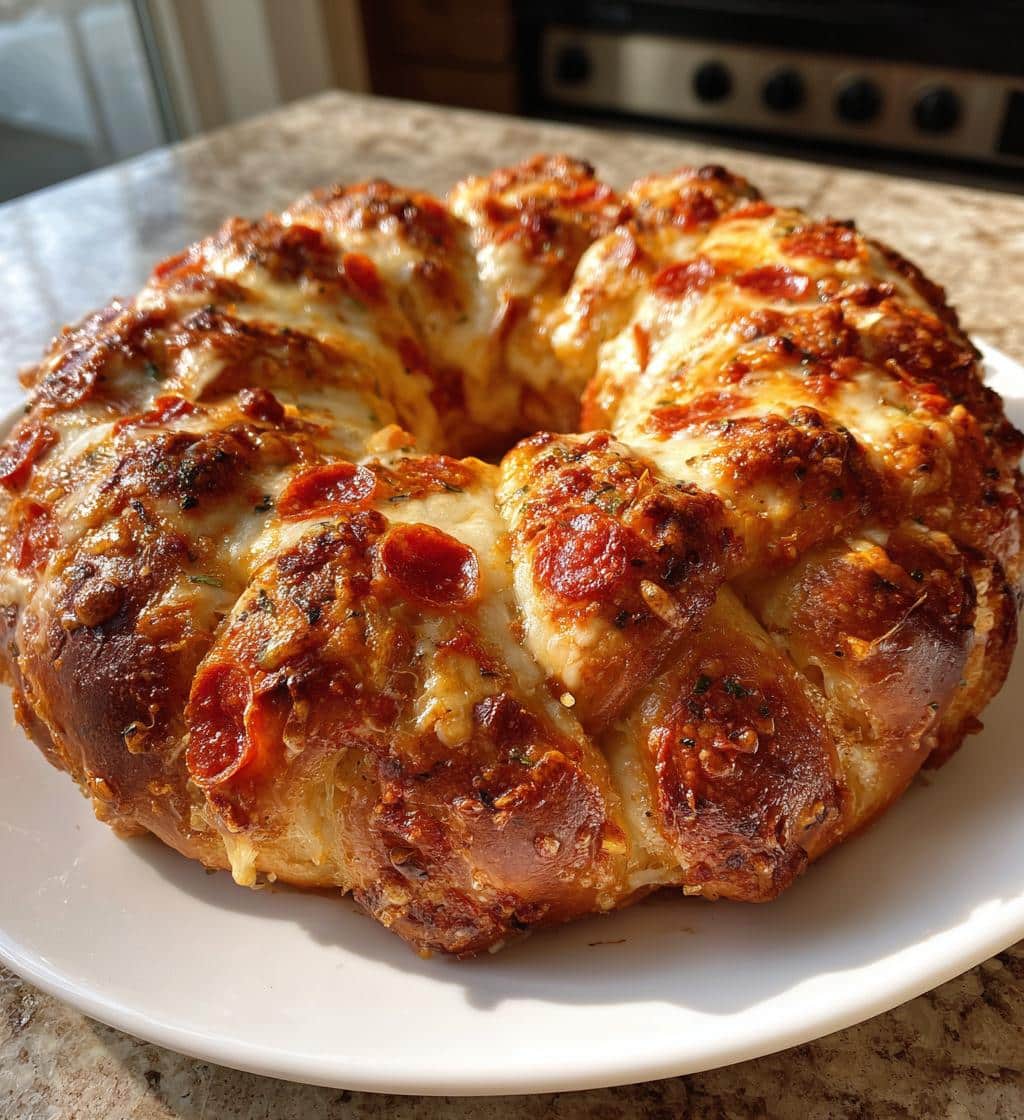 Stuffed Pretzel Wreath - detail 1