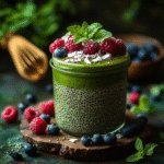Matcha Chia Pudding: A Creamy and Energizing Treat 4 saskdev 98455 Creamy matcha chia pudding served in a clear gl 3714b4c0 1c1b 41a4 b8eb f7d377ee6f2c 2