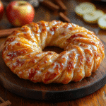 saskdev 98455 Freshly baked apple kringle pastry on a rustic 751308de 10d5 41ce b962 4309d3fce76c 0