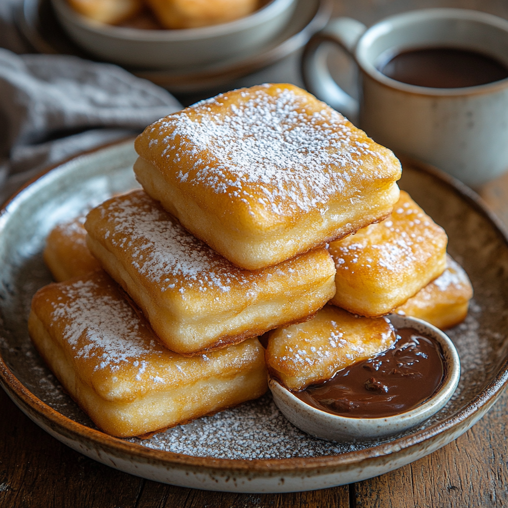 Fluffy Buttermilk Beignets: The Secret to Pillowy Perfection 3 saskdev 98455 Golden fluffy buttermilk beignets stacked on a 12f24b78 9be4 4af9 8a8f e456b632726b 3