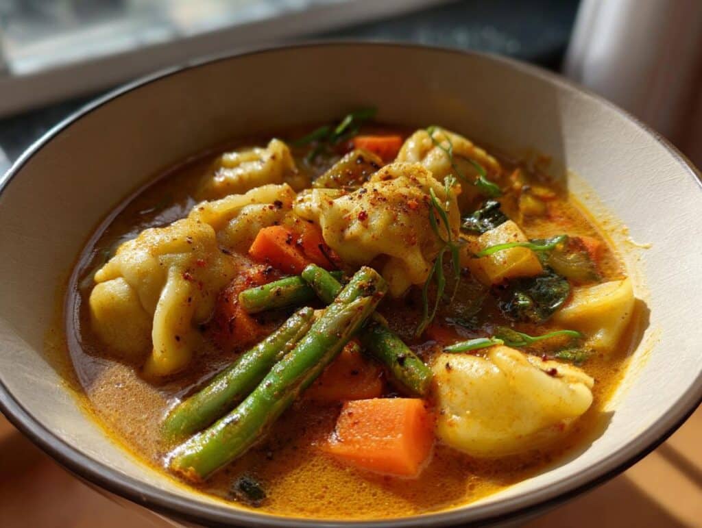 Easy Curry Dumpling Soup